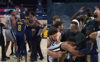 Be Sabonio "Pacers" neprilygo "Spurs", dvikova vos nevirto masinėmis muštynėmis (rezultatai)